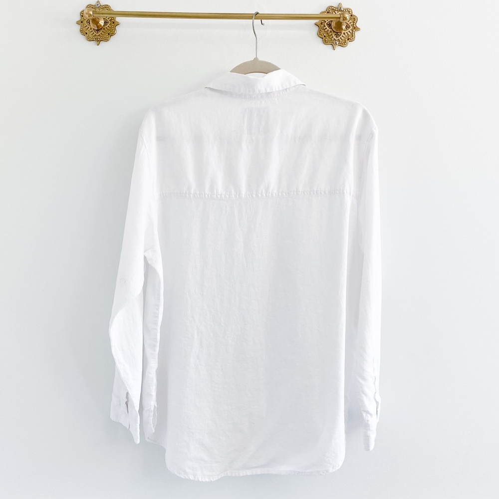 Abercrombie White Linen Blend Button Front Shirt - image 3